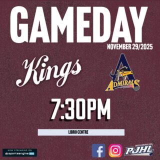 Away Gameday !
 🆚 Amherstburg Admirals 
🕕  7:30PM
📍 Libro Centre