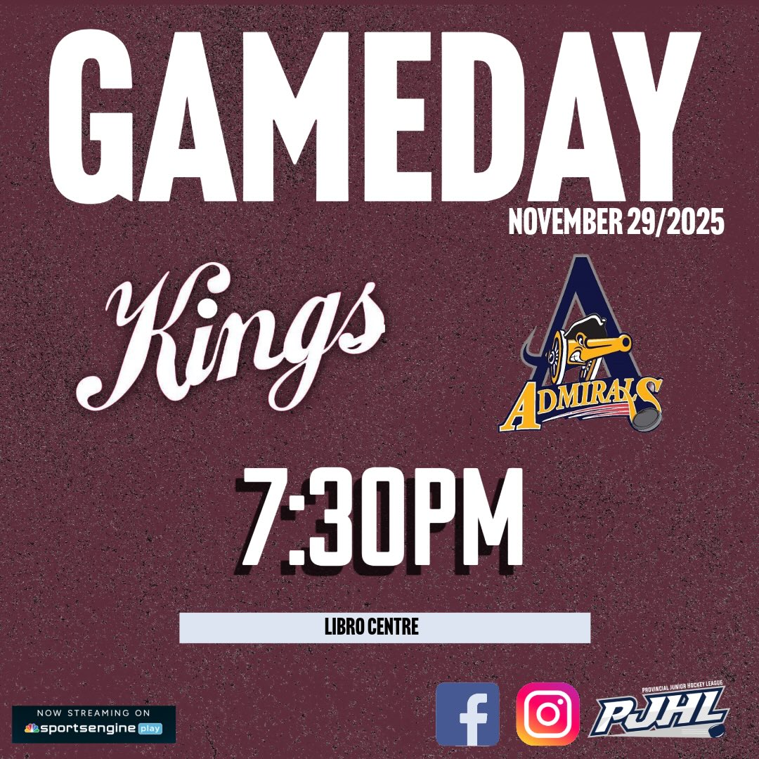 Away Gameday !
 🆚 Amherstburg Admirals 
🕕  7:30PM
📍 Libro Centre