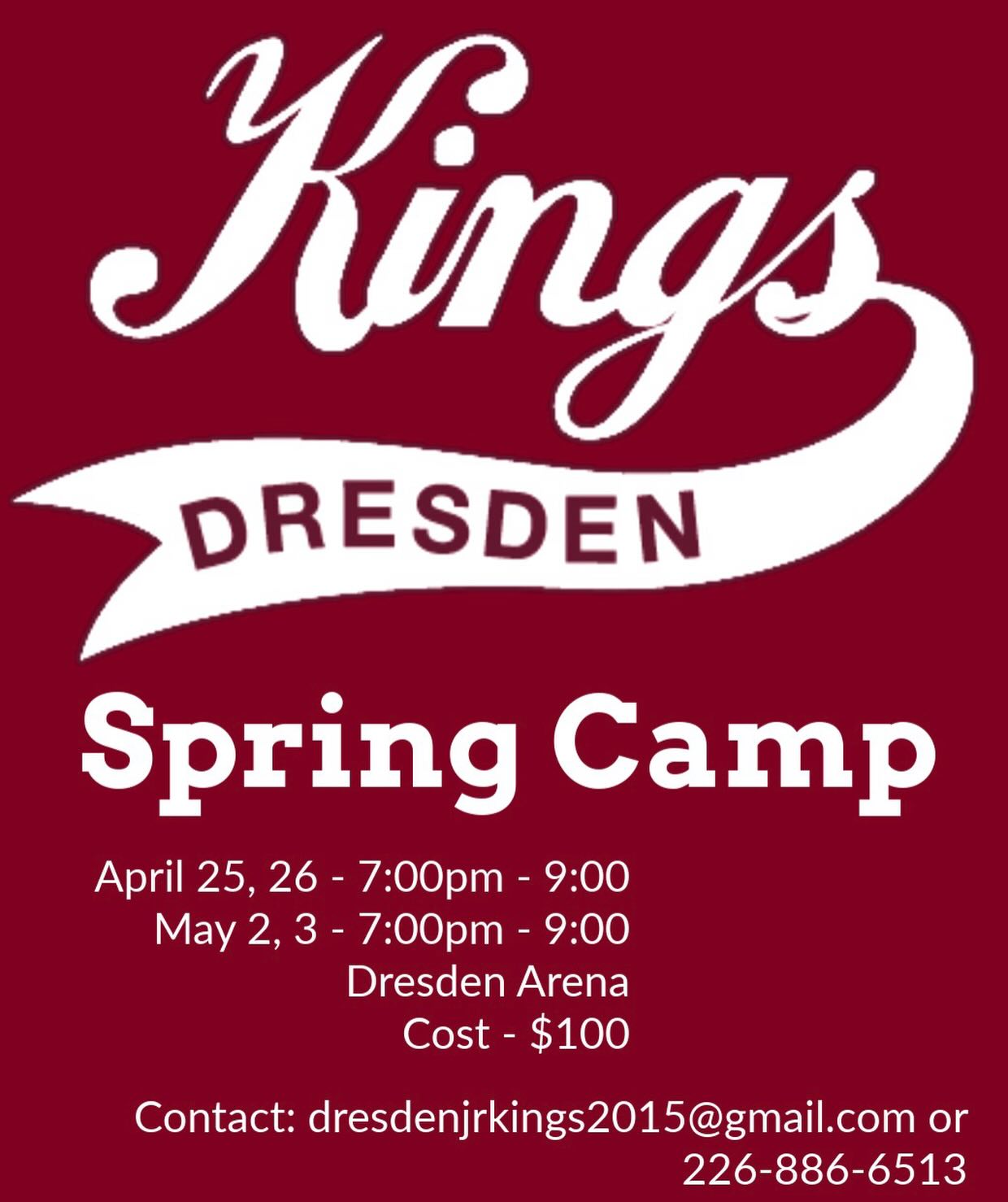 Spots are almost full for Spring camp. Contacts us if you’re interested in attending.